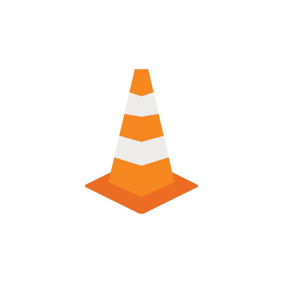 Road sign cone icon, flat style vector