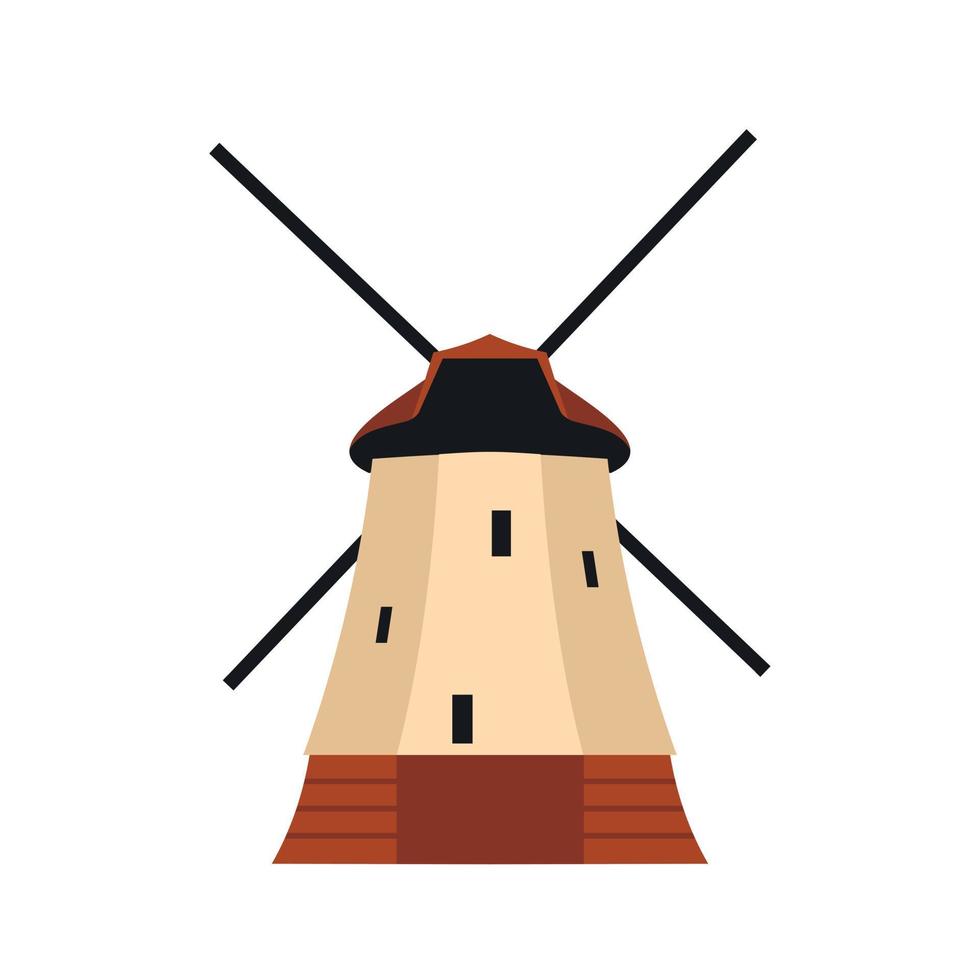 Windmill icon in flat style vector