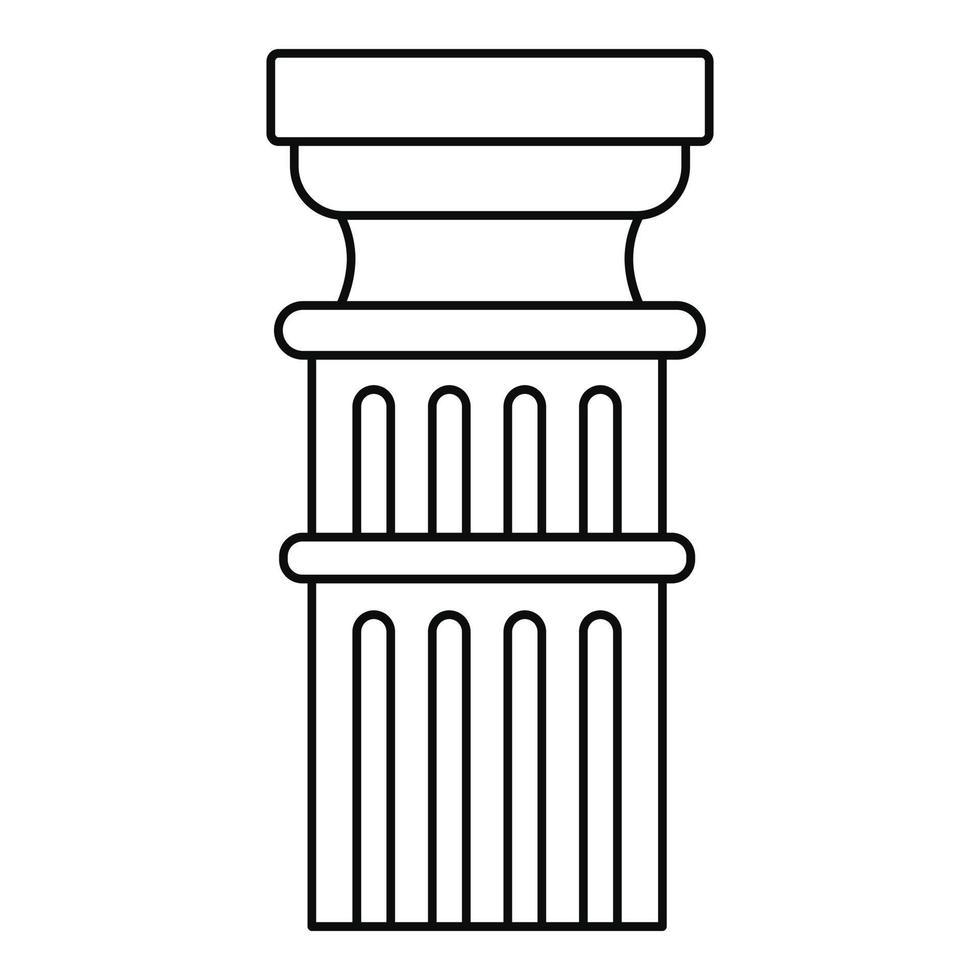 Greek column icon, outline style vector