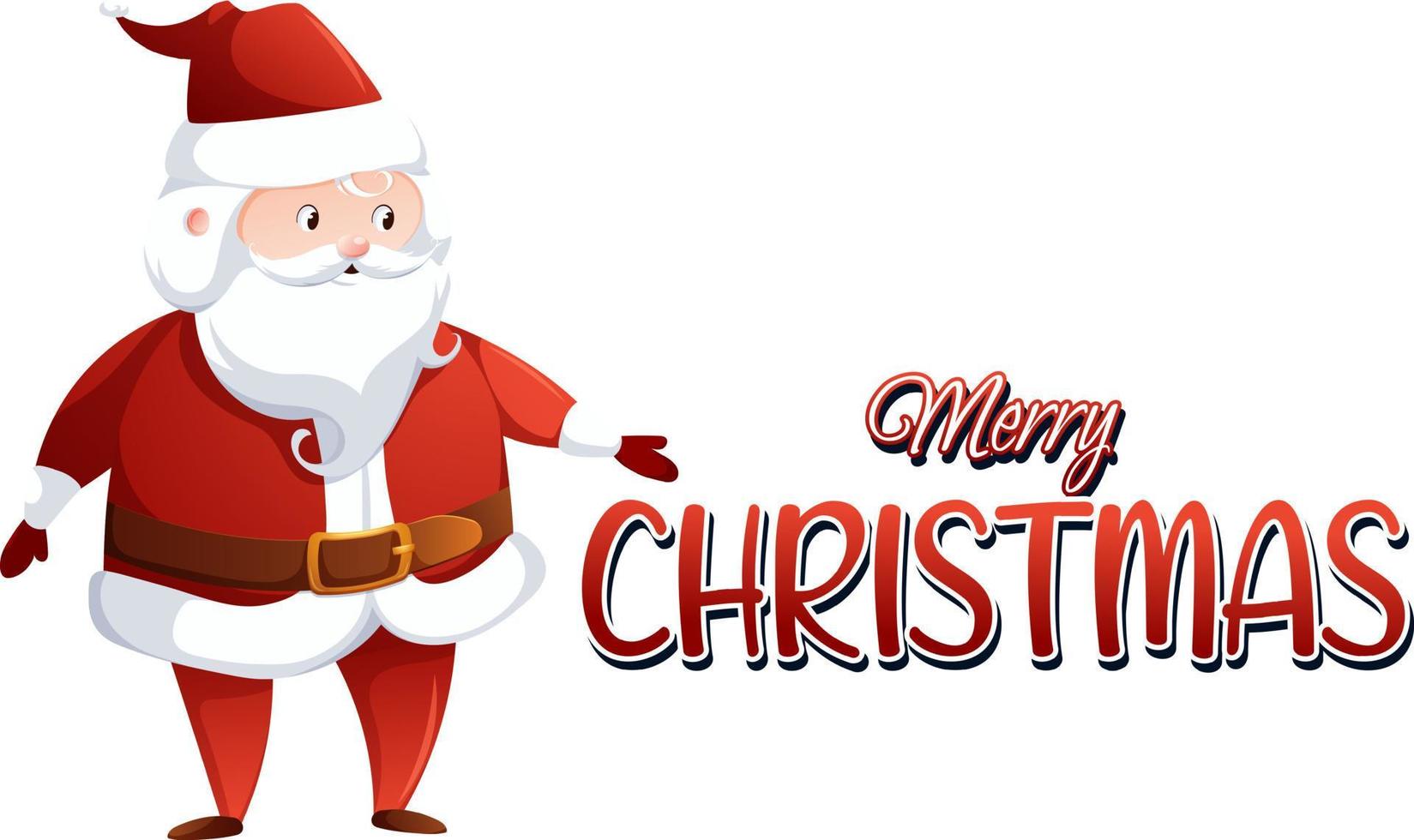 Wishing merry Christmas with Santa Claus on transparent background