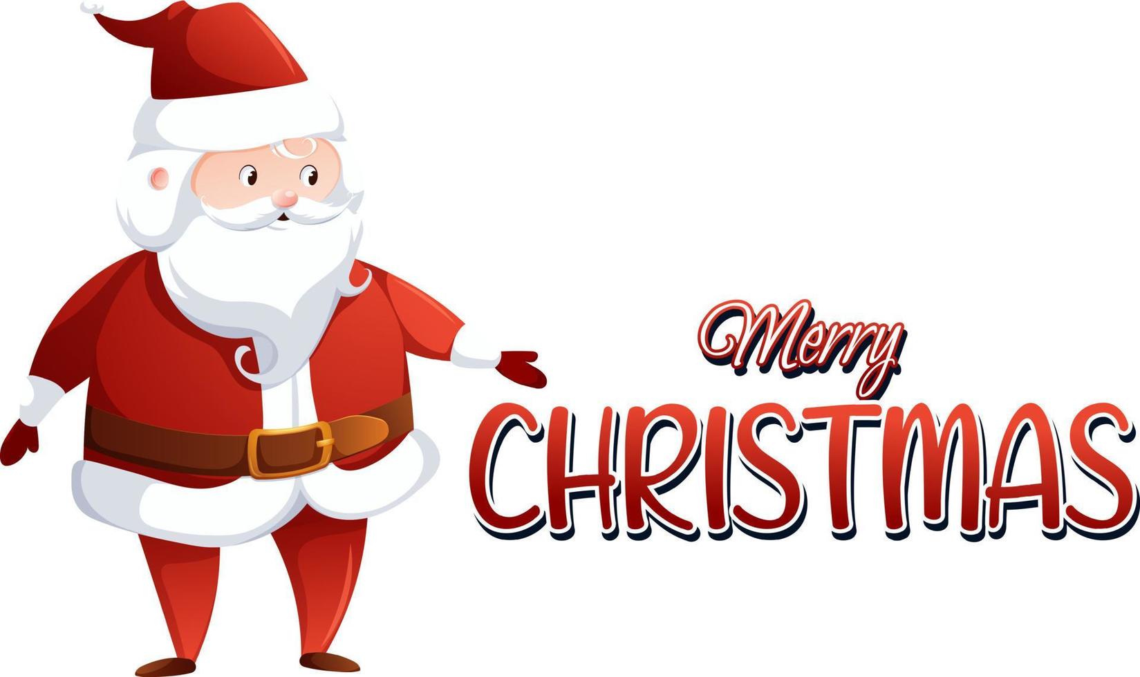 Wishing merry Christmas with Santa Claus on transparent background vector