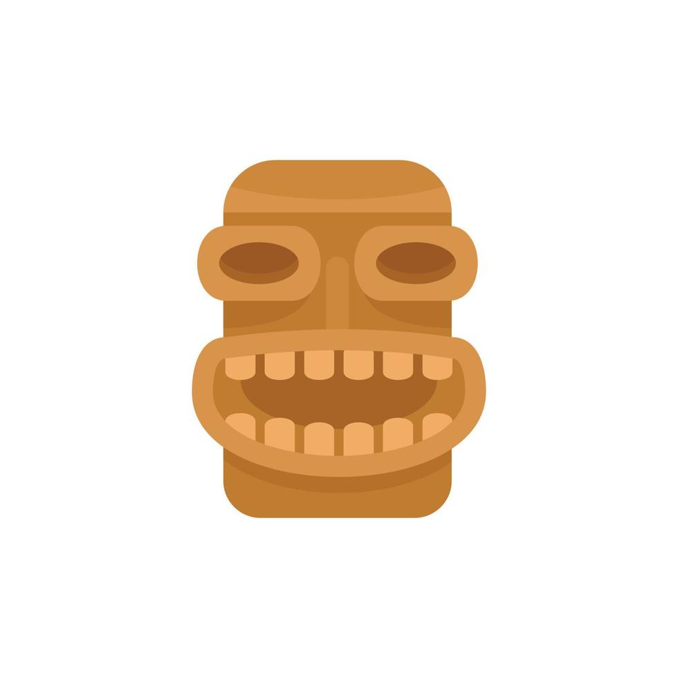 Tiki wood icon, flat style vector