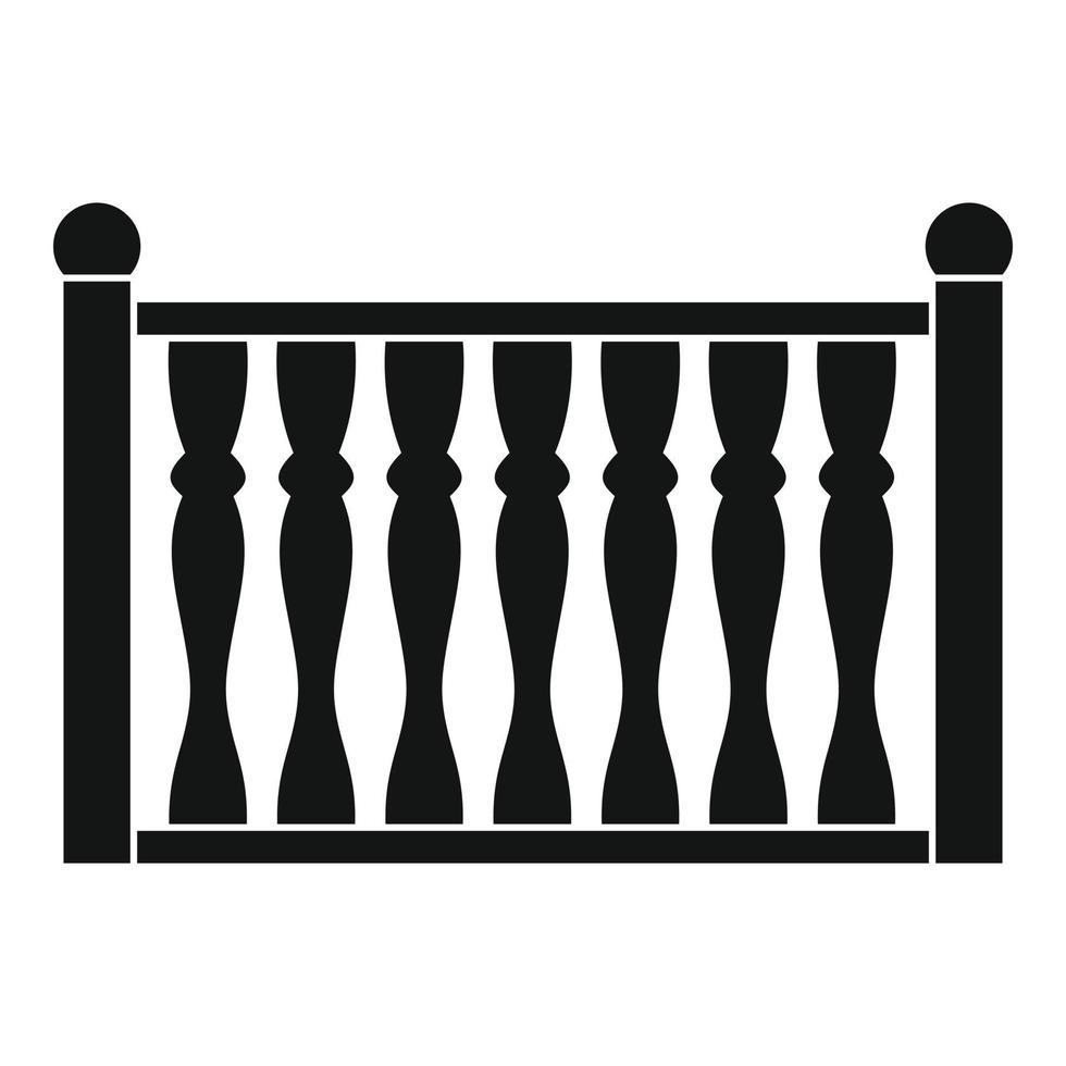 Fence with column icon, simple style. vector