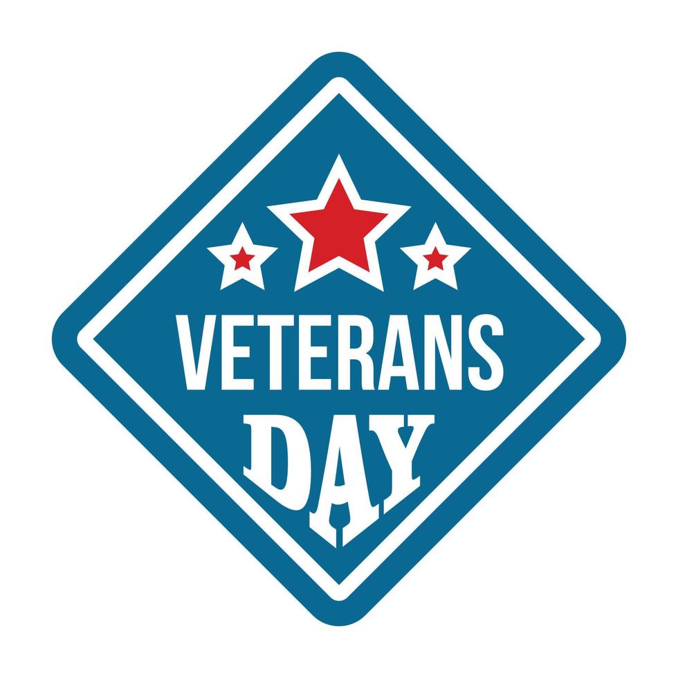 American veterans day logo, flat style vector