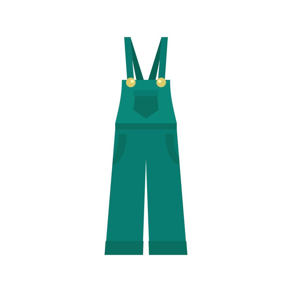 icono de ropa de trabajador de jardín, estilo plano vector