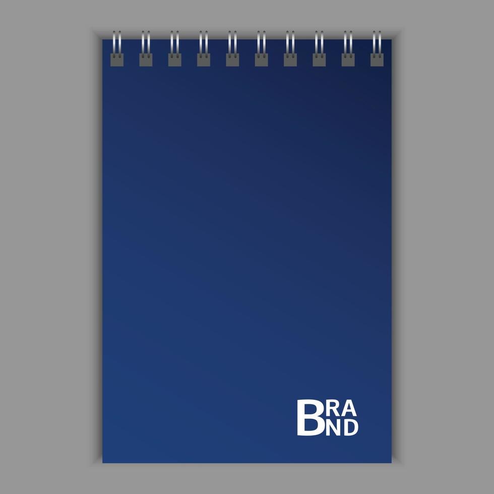 icono de cuaderno de bocetos azul, estilo realista vector