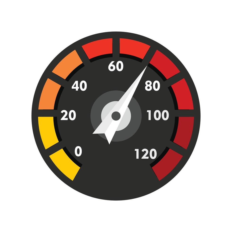 Car speedometer icon, flat style vector