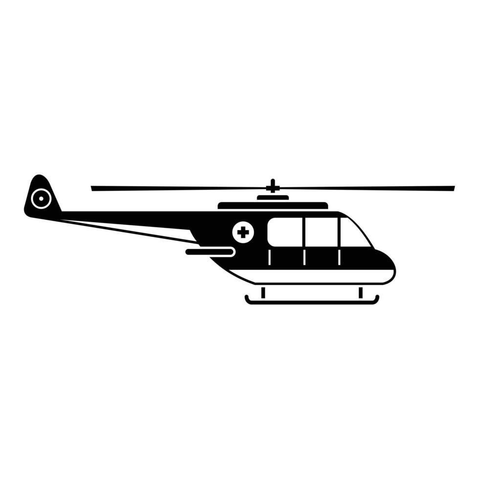Helicopter icon, simple style vector