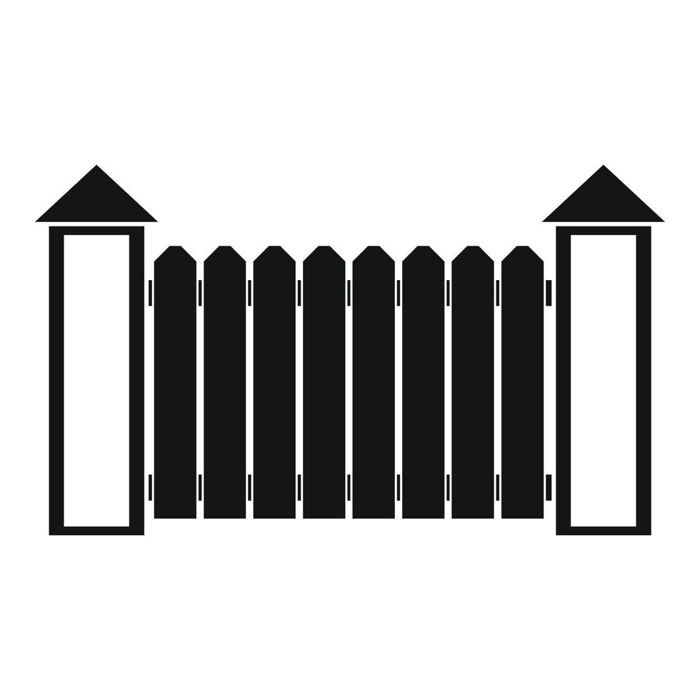 Fence with turret icon, simple style. vector