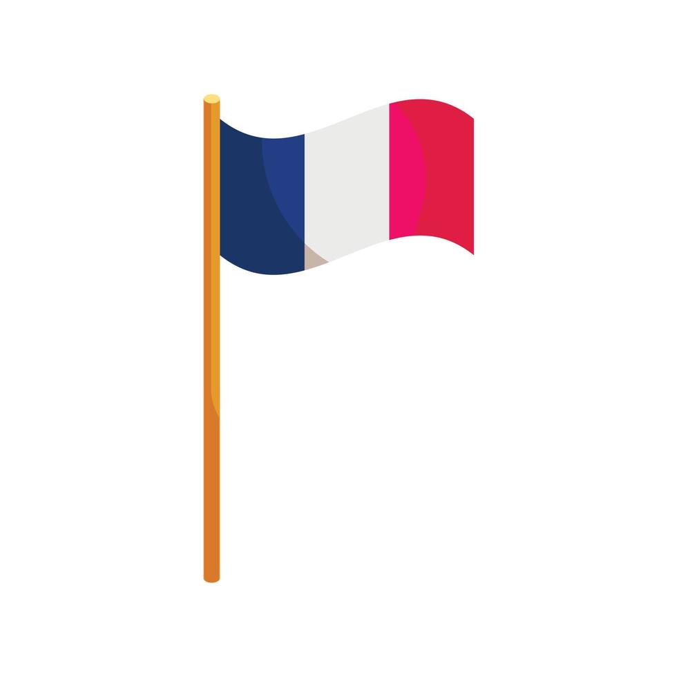 icono de la bandera de Francia, estilo de dibujos animados vector