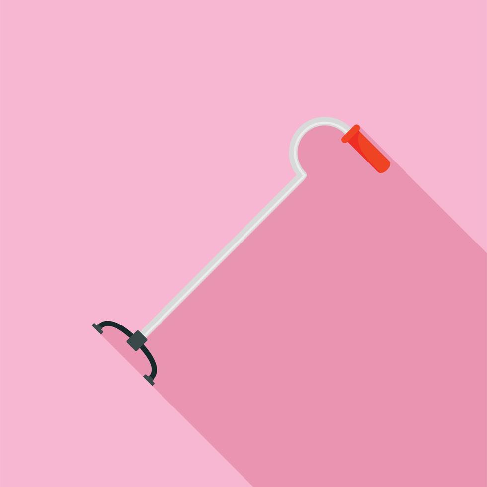 Walking cane icon, flat style vector