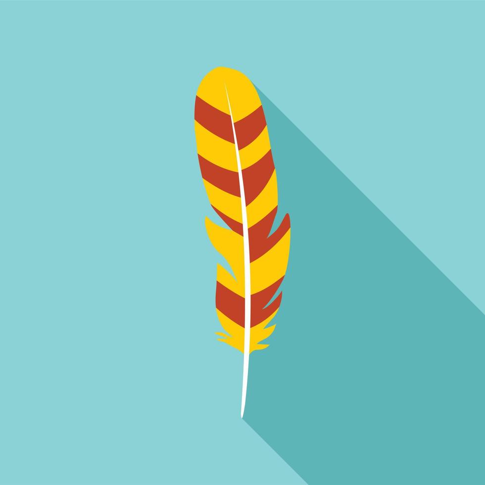 Beautiful feather icon, flat style vector