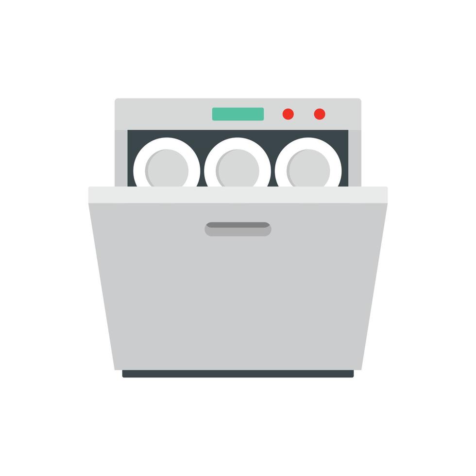 icono de lavavajillas moderno, estilo plano vector