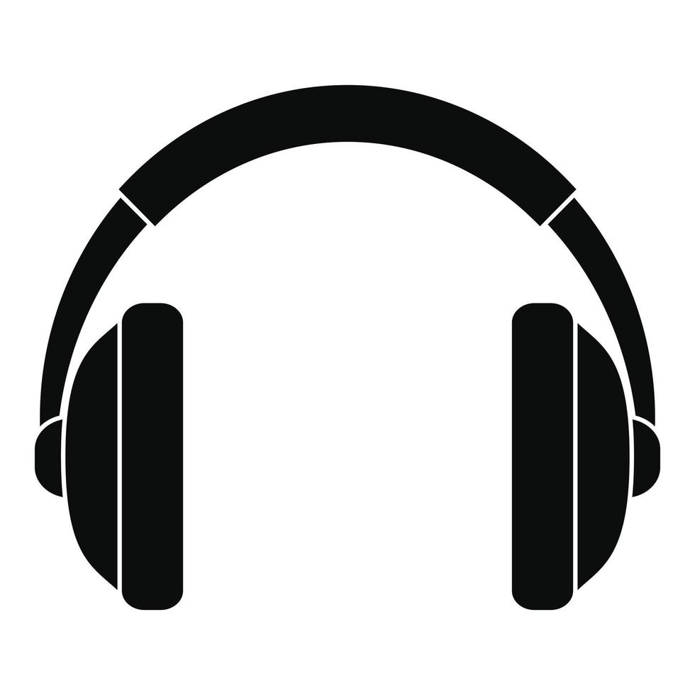 Rap headset icon, simple style vector