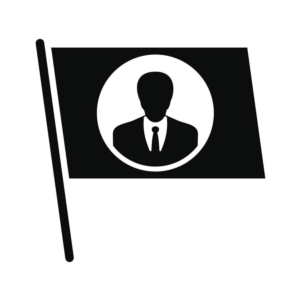 Flag vote candidate icon, simple style vector