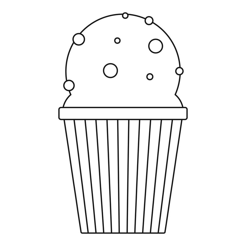 Ice cream glass icon, outline style. vector