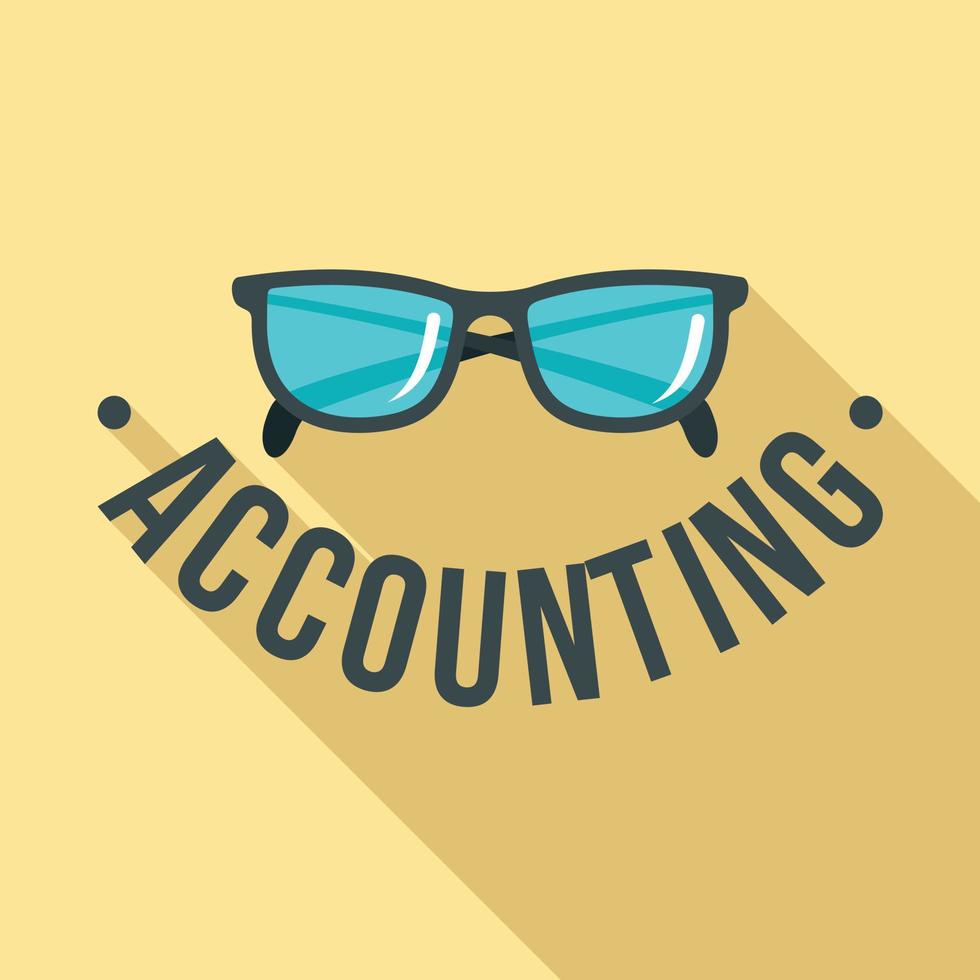 Glass accounting logo, flat style vector