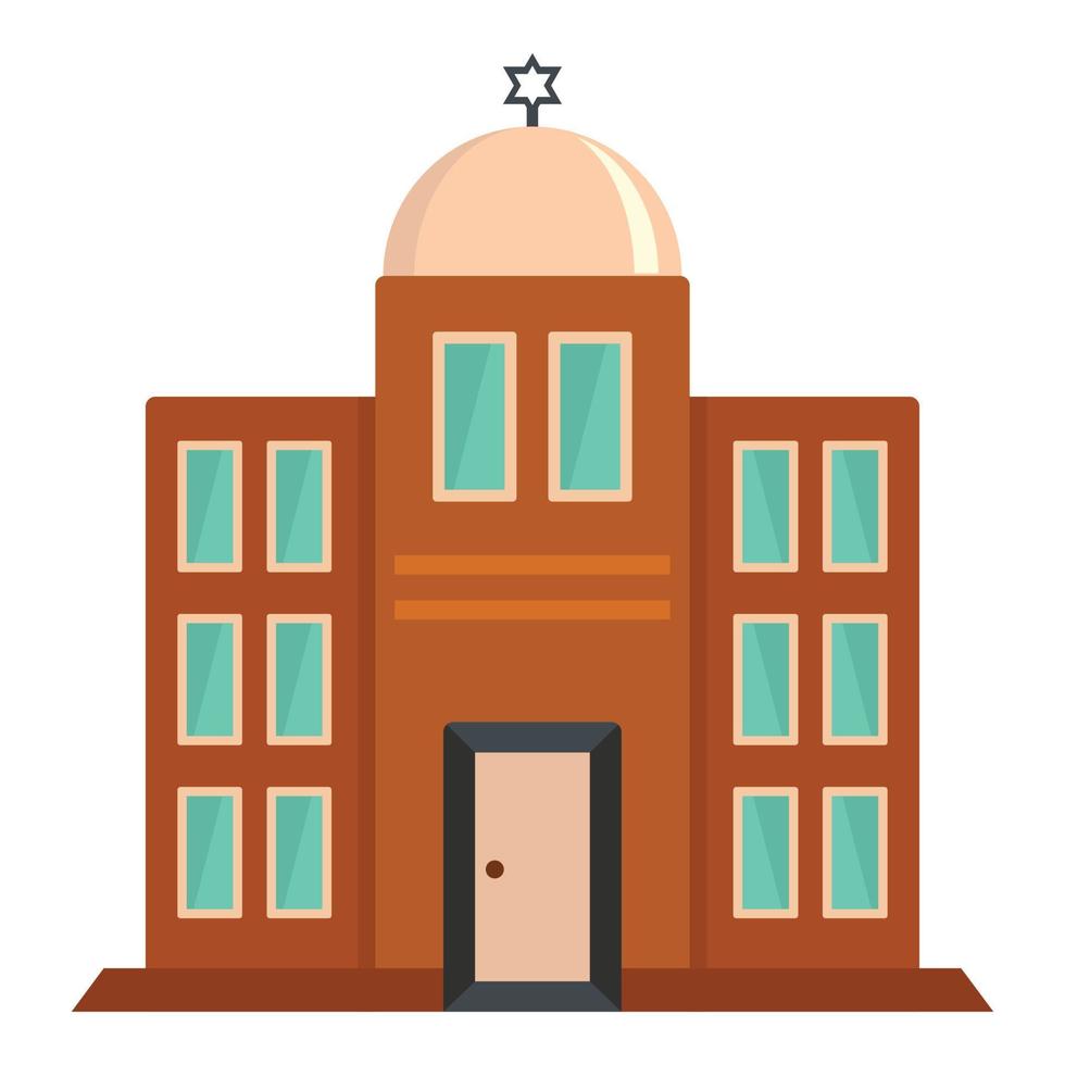 Synagogue icon, flat style vector