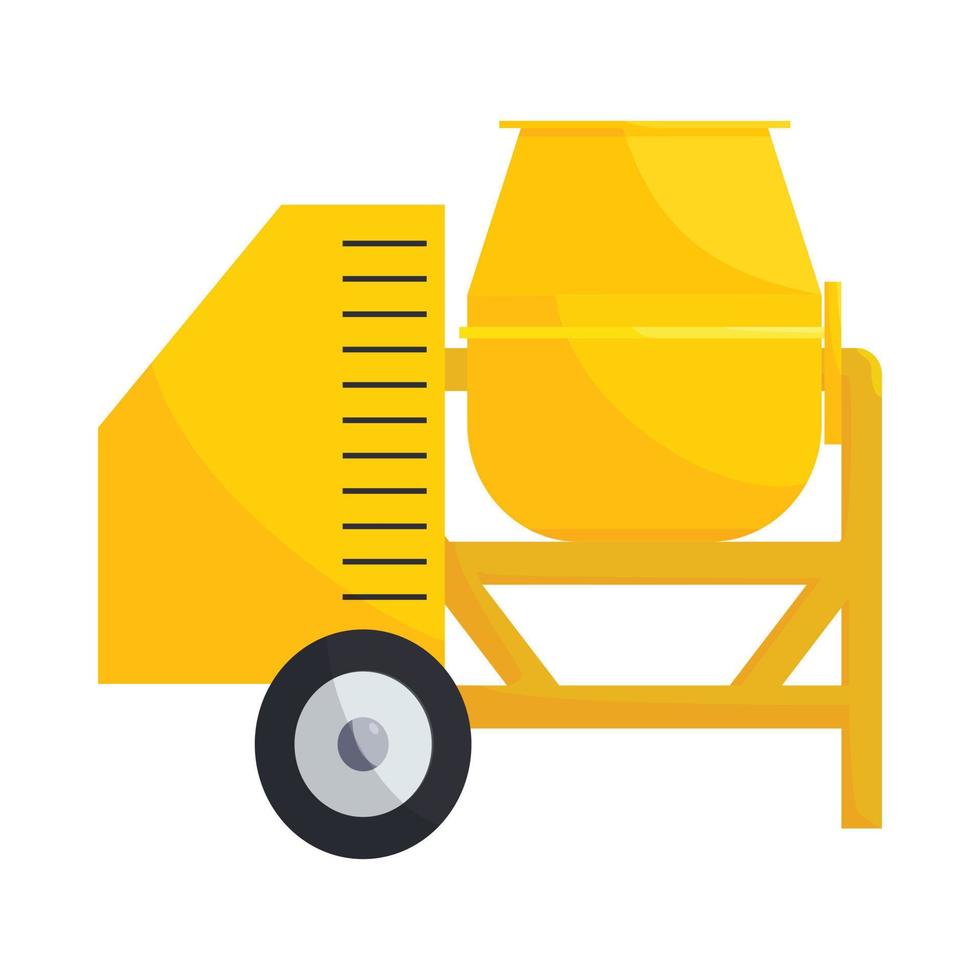Building mixer for concrete icon, cartoon style vector