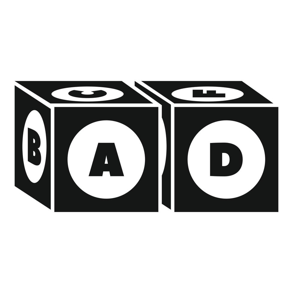 Alphabet cube icon, simple style vector