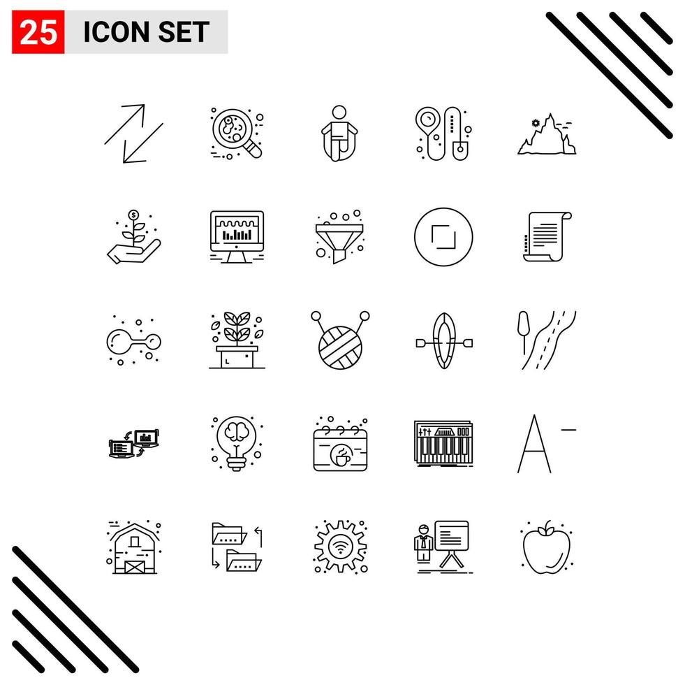 Editable Vector Line Pack of 25 Simple Lines of landscape online activity check in skipping Editable Vector Design Elements