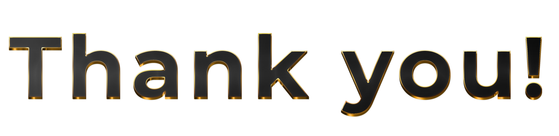 Black Text Thank You cut out png