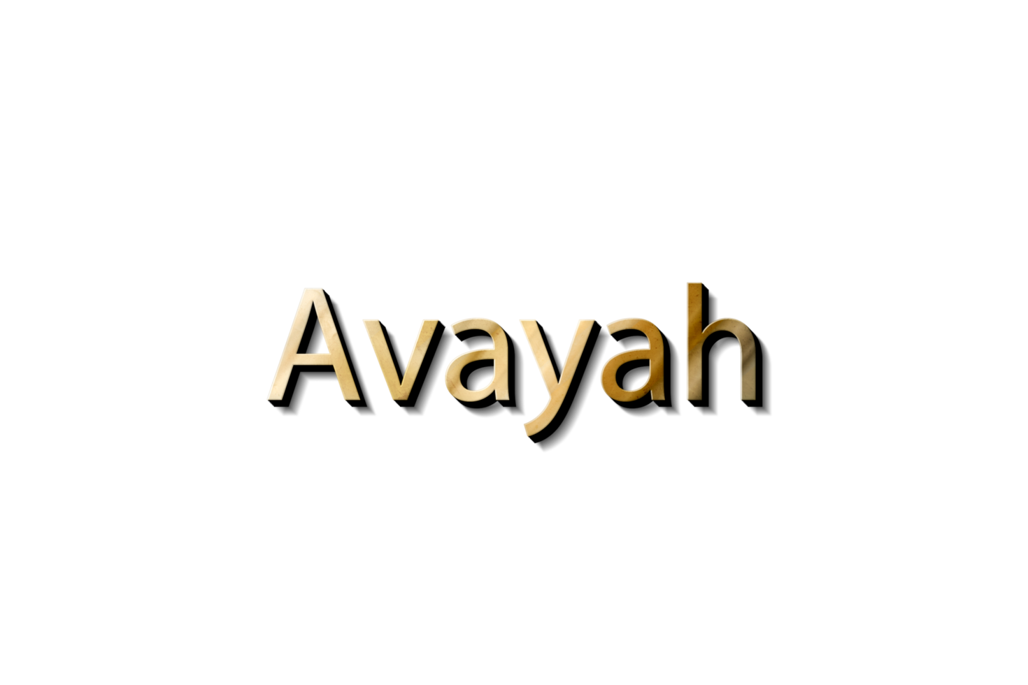 AVAYAH TEXT NAME MOCKUP 3D png