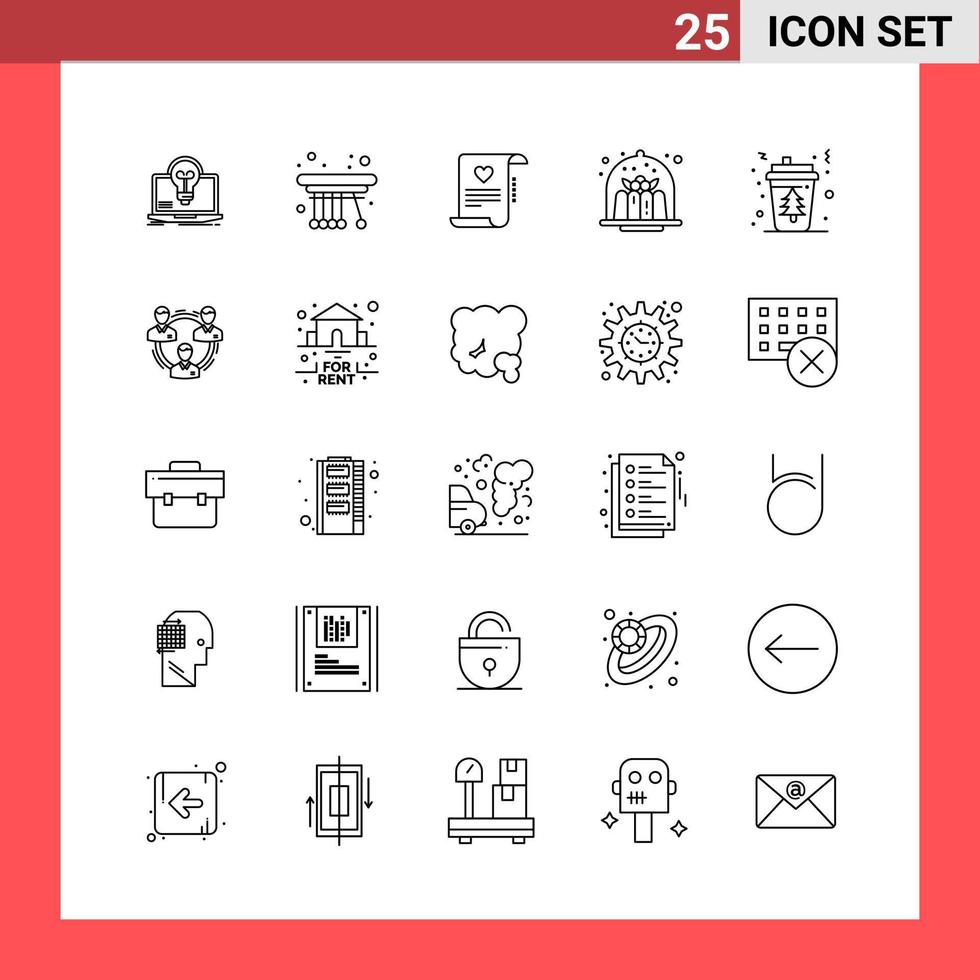 25 Icon Pack Line Style Outline Symbols on White Background Simple Signs for general designing Creative Black Icon vector background