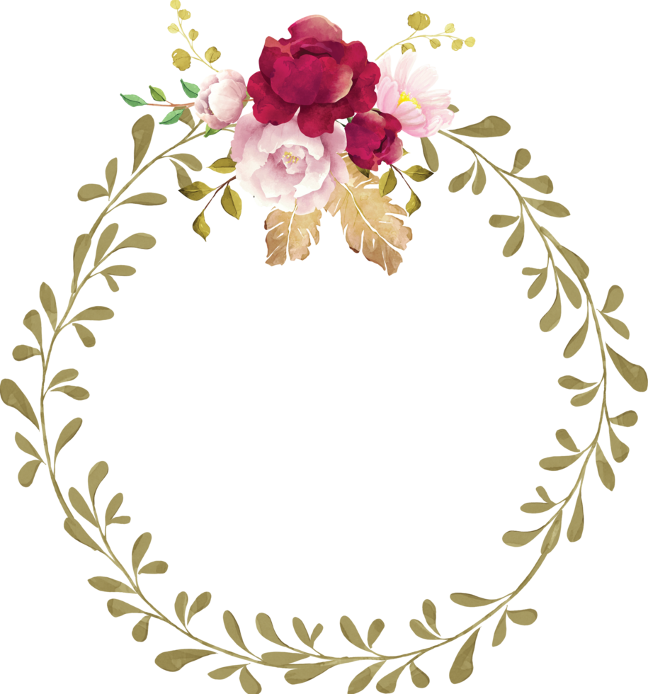 couronne de fleurs de pivoines png