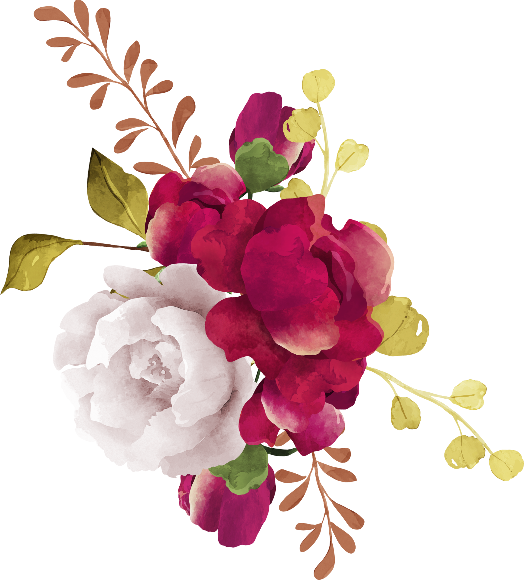 Burgundy Flowers PNGs for Free Download