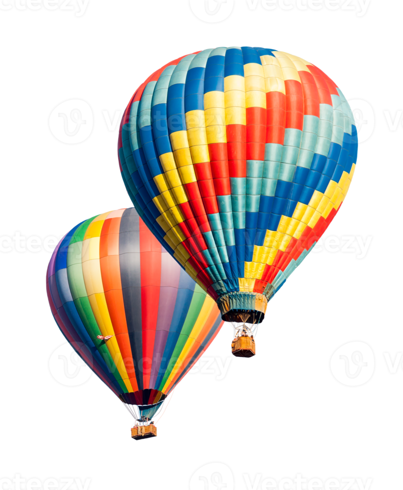 transparent png av en par av varm luft ballonger.