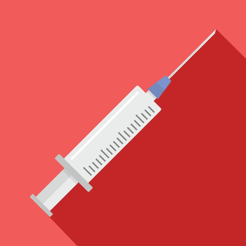 Clinical syringe icon, flat style vector