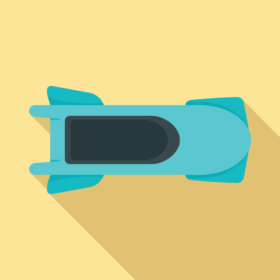 Top view bobsleigh icon, flat style vector