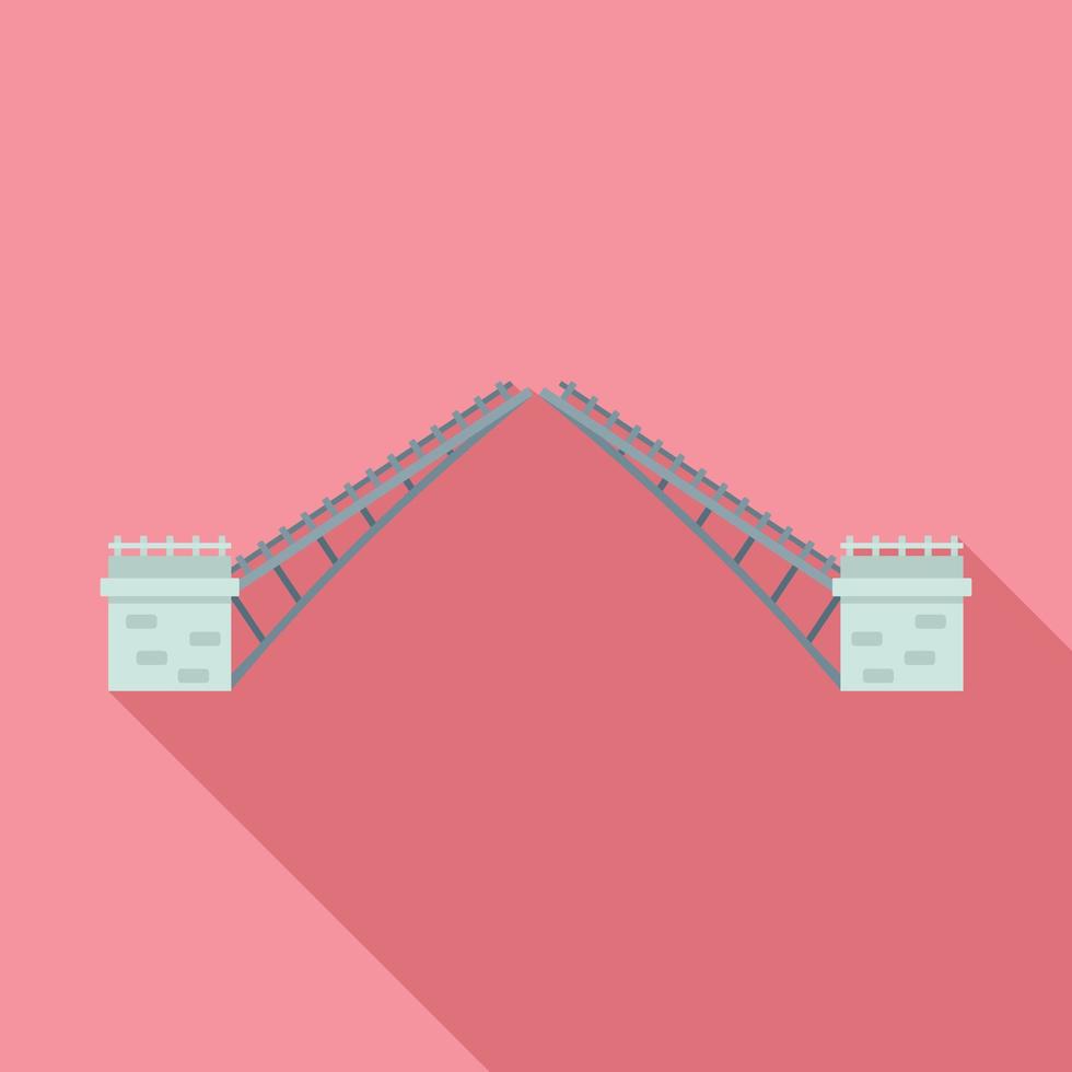 Swing bridge icon, flat style vector