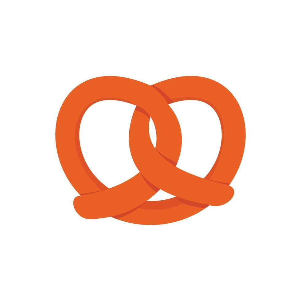 German pretzel icon, flat style vector