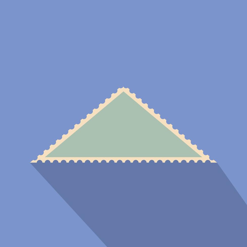 Triangular postage stamp icon, flat style vector