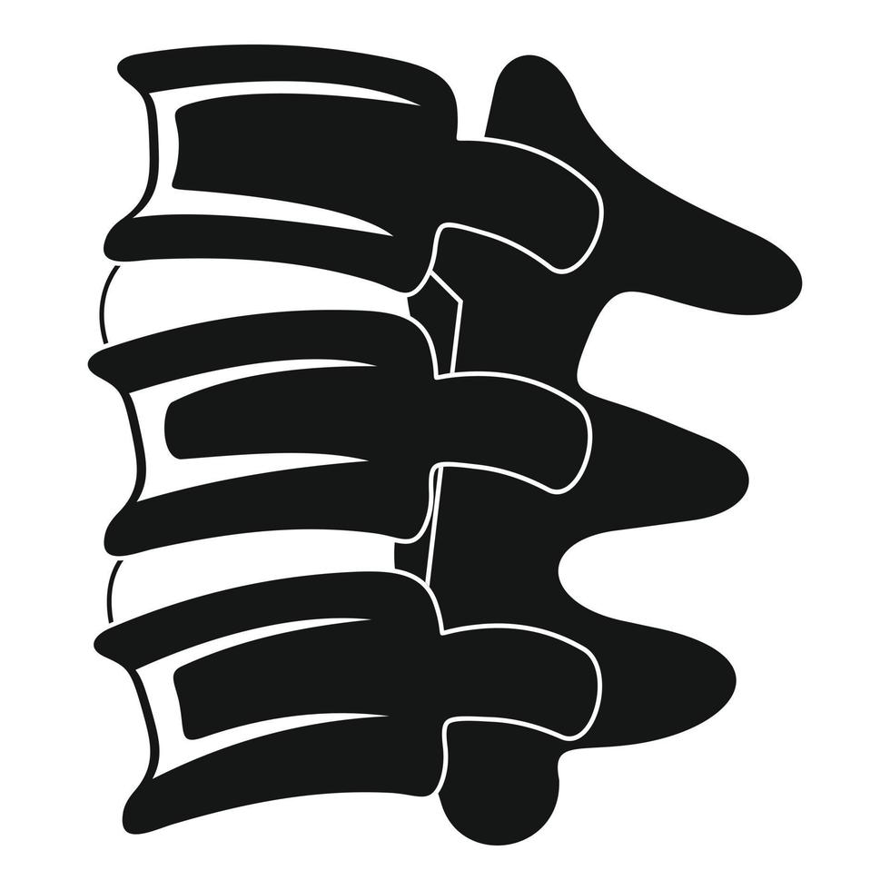 icono de discos de la columna vertebral, estilo simple vector