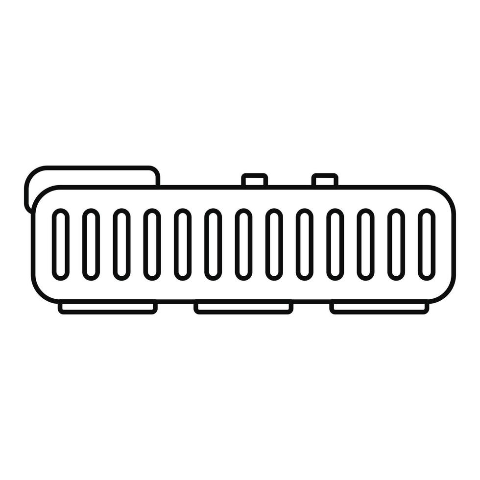 Robot vacuum cleaner icon, outline style vector