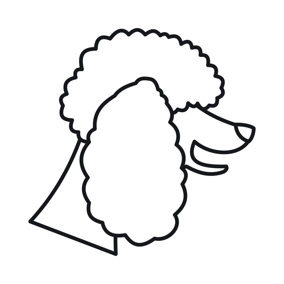 Poodle dog icon, outline style vector