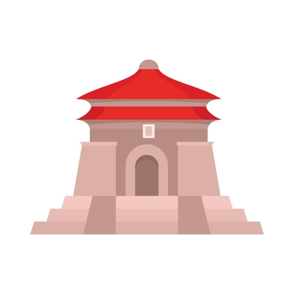 Taiwan temple icon, flat style vector