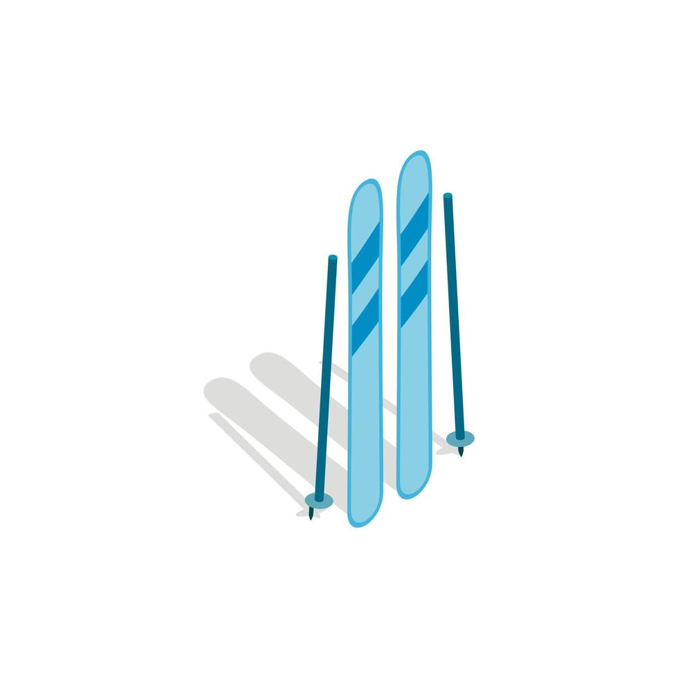 Ski equipment icon, isometric 3d style vector