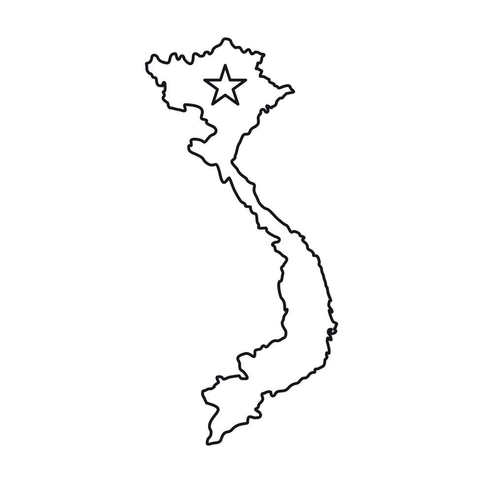 Vietnam map icon, outline style vector