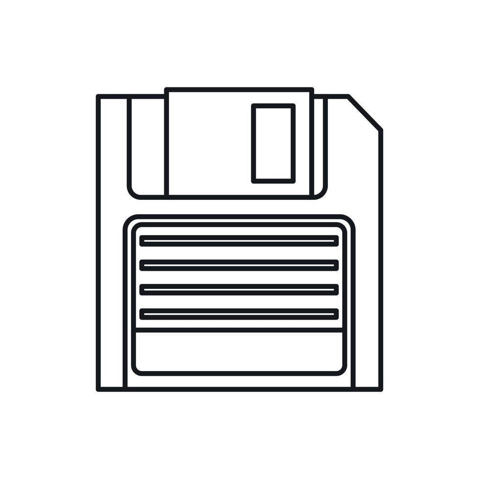 icono de disquete magnético, estilo de contorno vector