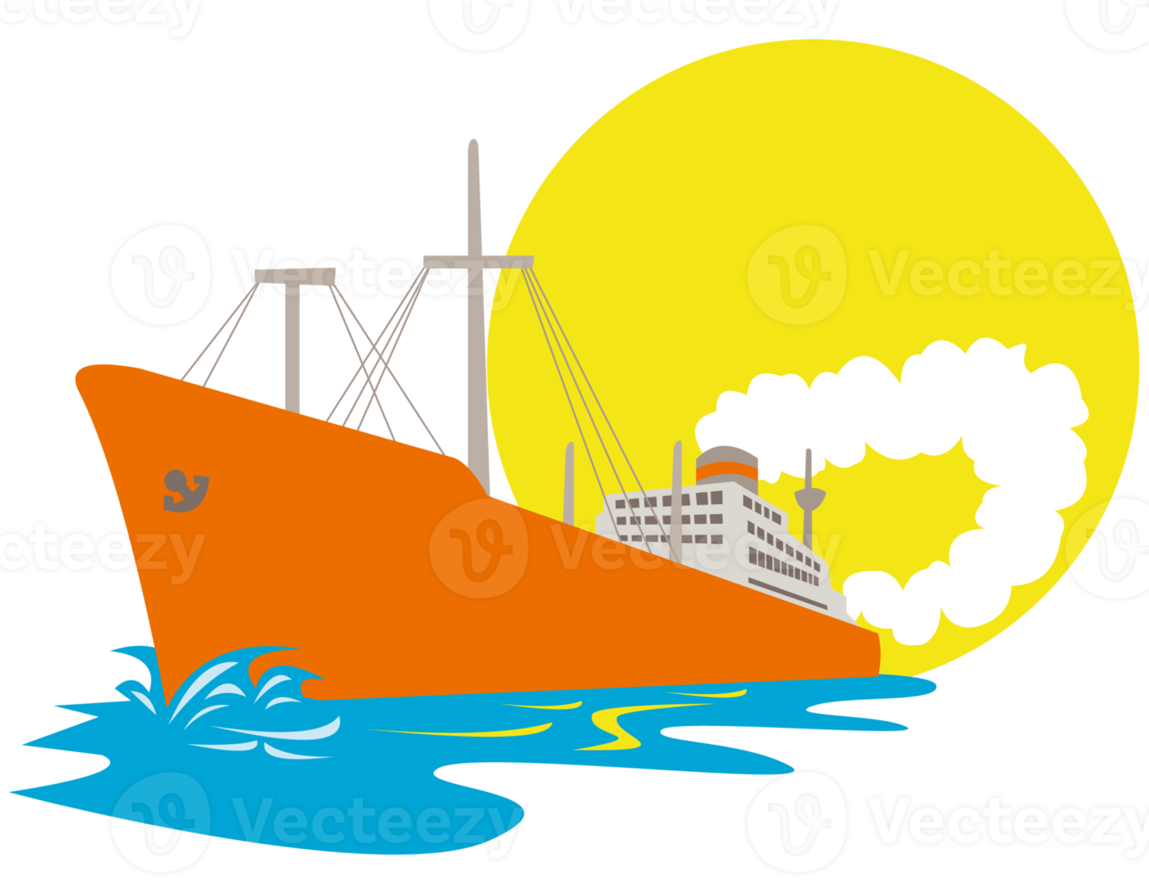 Passenger Ship Cargo Boat Retro png