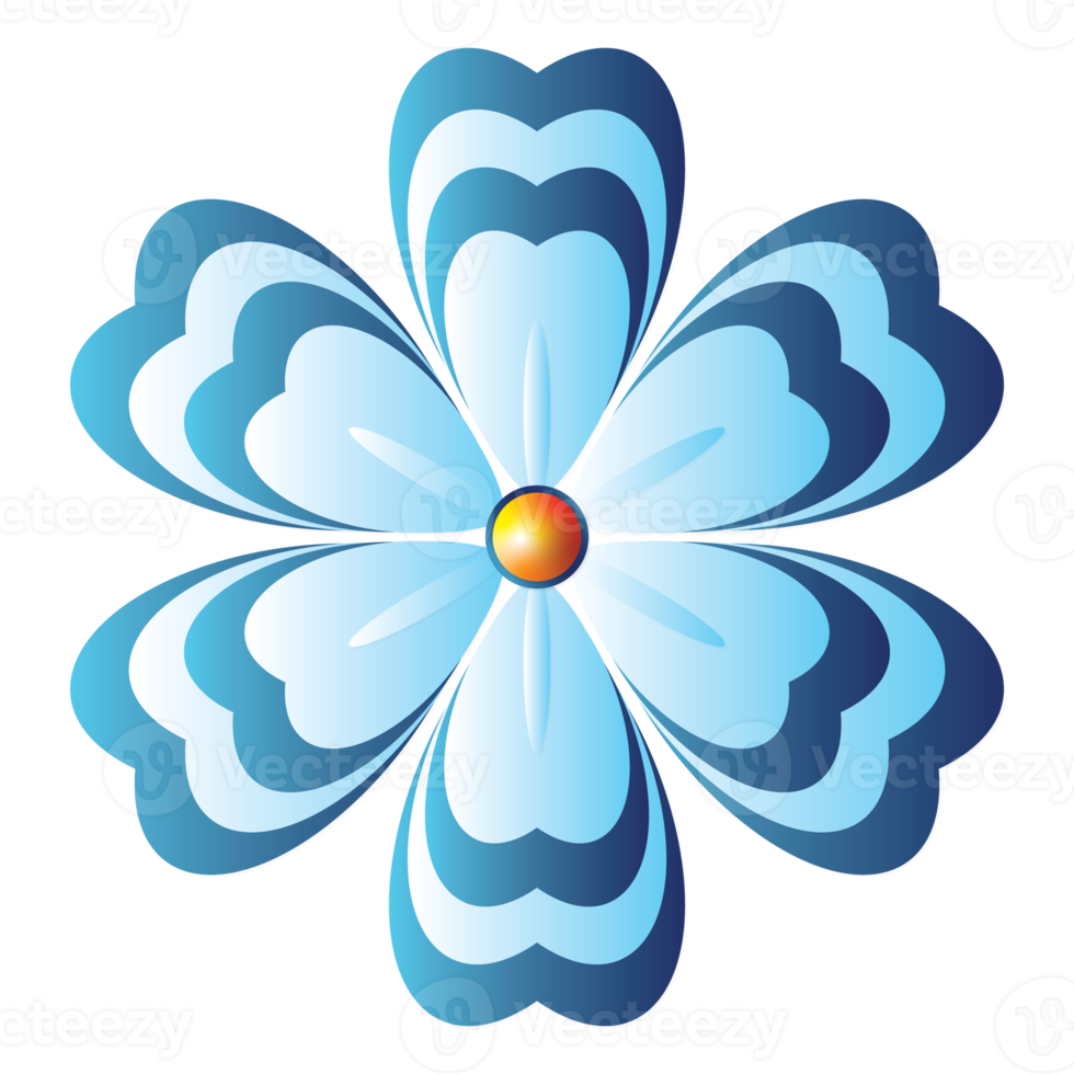blauw bloem illustratie ontwerp png