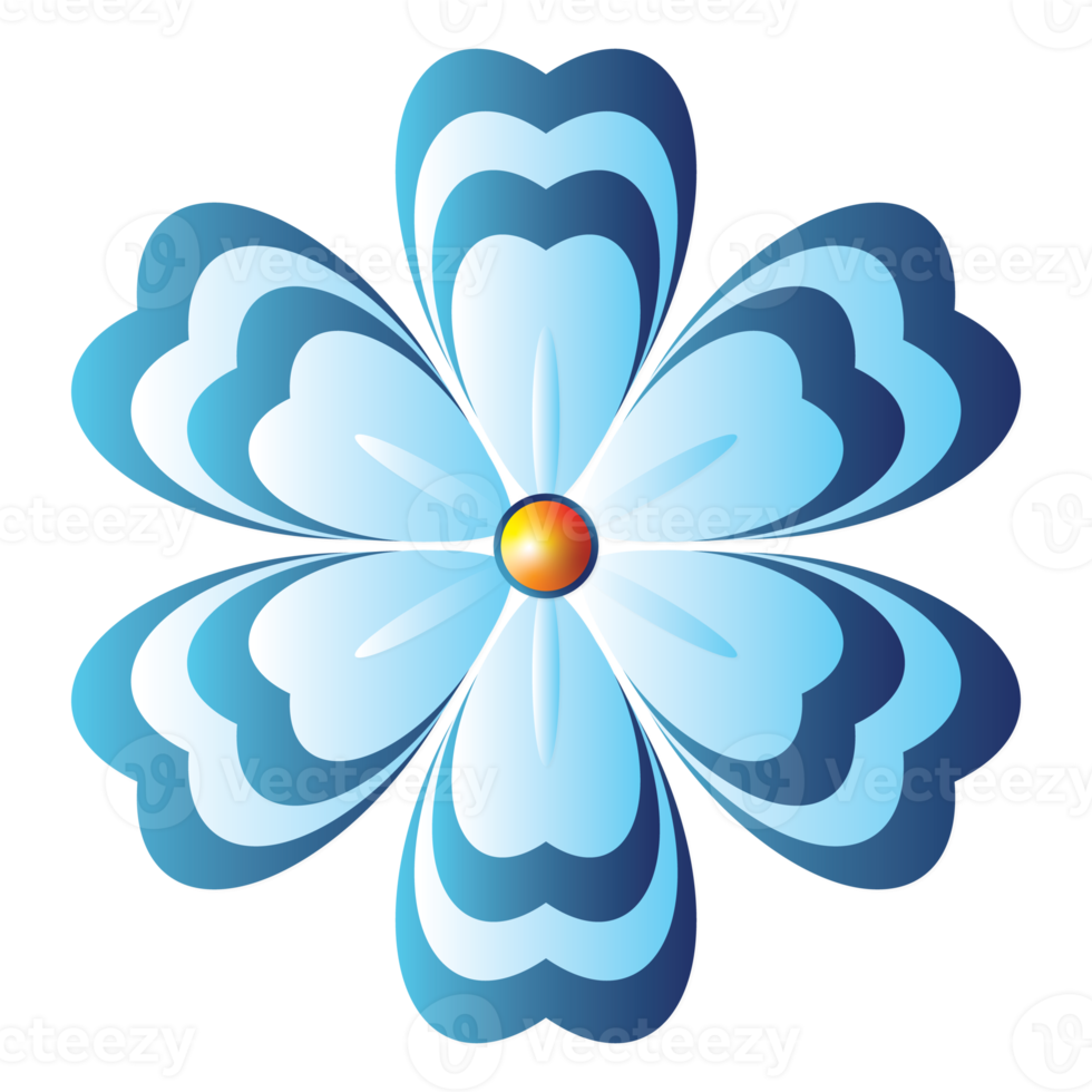 blaues Blumenillustrationsdesign png