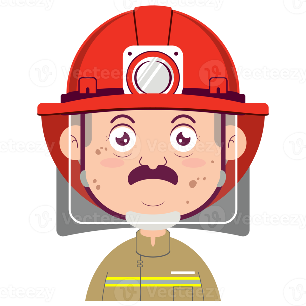 fireman doubt face cartoon cute png