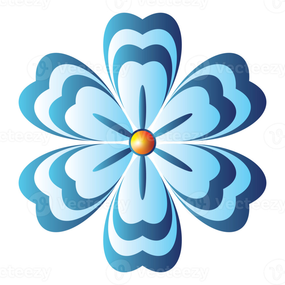 blue flower illustration design png