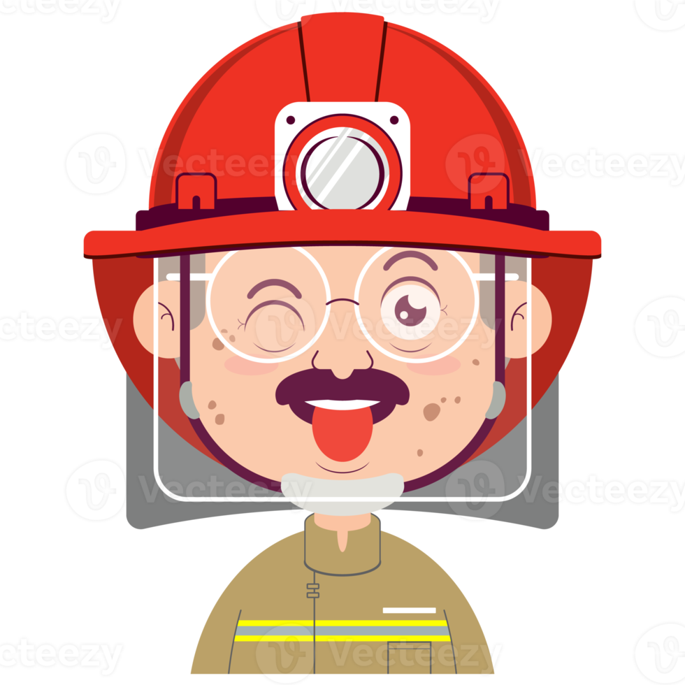 fireman playful face cartoon cute png