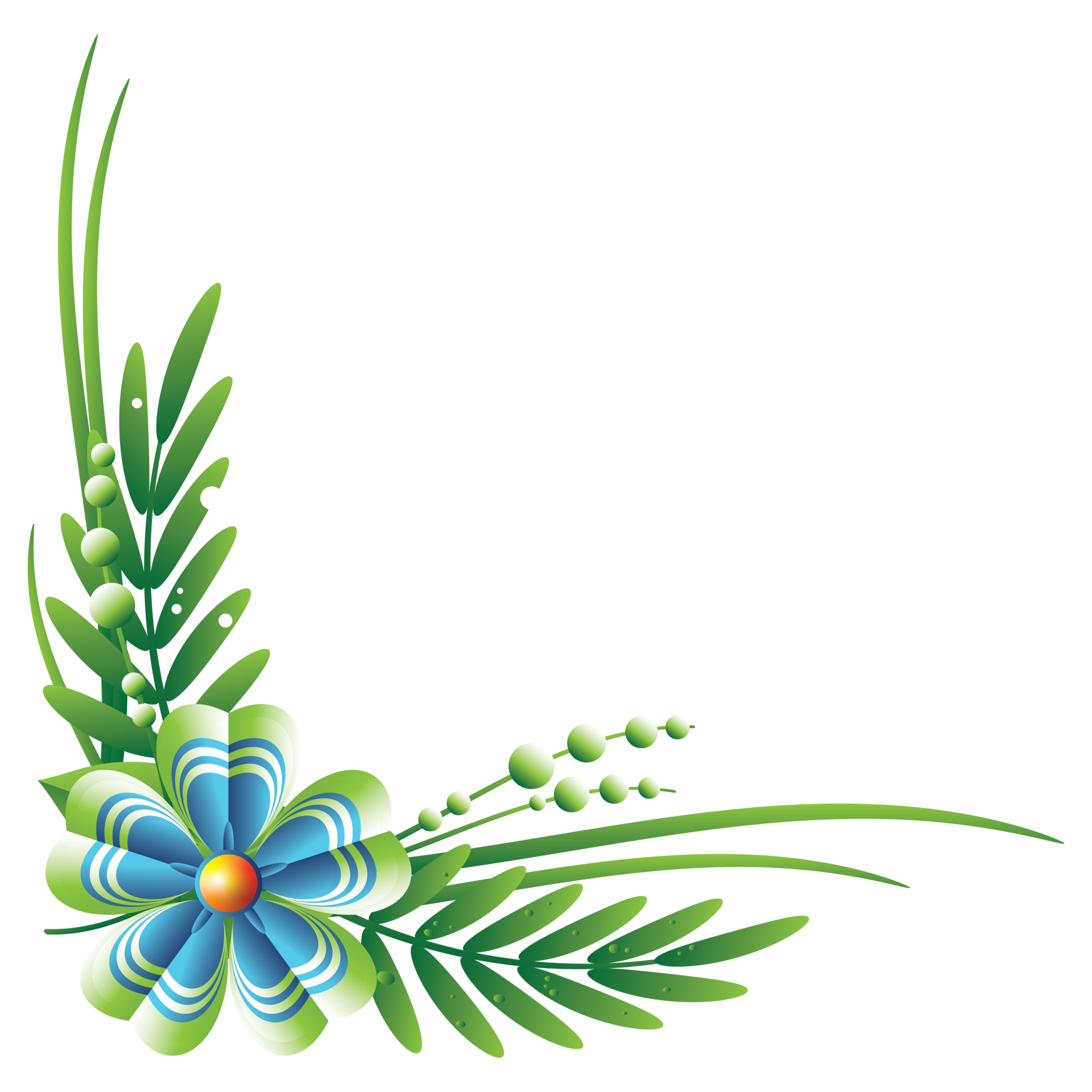 Flower left down corner frame 14463965 PNG